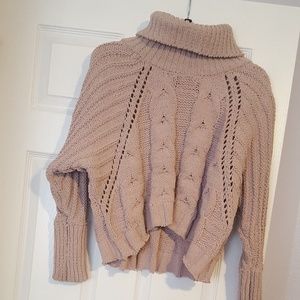Cropped sweater with a turtleneck